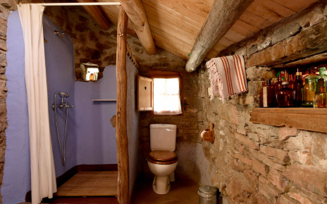 Rustic walk-in shower